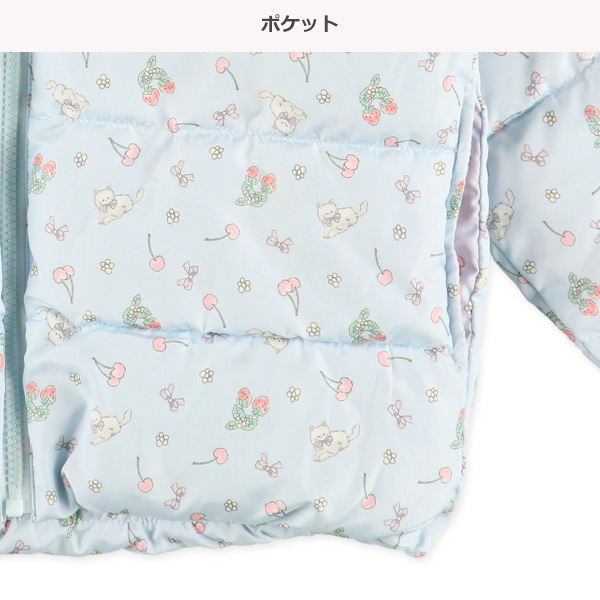 中綿チェリー・ねこ総柄ジャケット