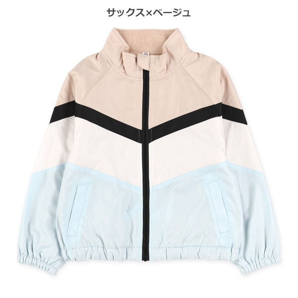 裏フリース配色切り替えジャケット