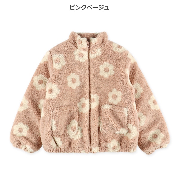 ボア裏キルト花柄ジャケット