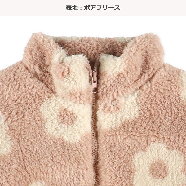 ボア裏キルト花柄ジャケット