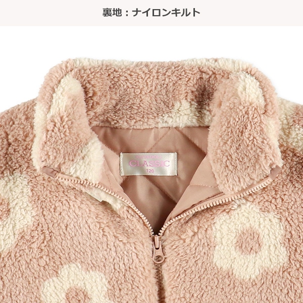 ボア裏キルト花柄ジャケット