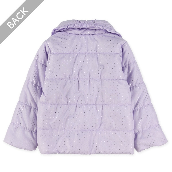 中わた箔プリントドット柄ハーフコート