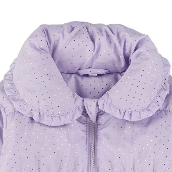 中わた箔プリントドット柄ハーフコート