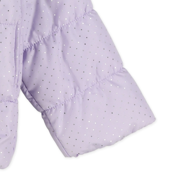 中わた箔プリントドット柄ハーフコート