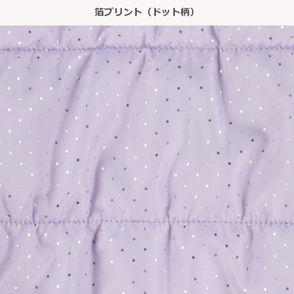 中わた箔プリントドット柄ハーフコート