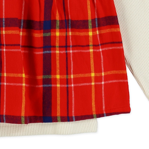 チェックレイヤード風トップス