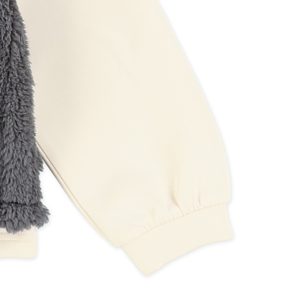 ケーブル柄ボアフリースベストレイヤード風長袖トップス