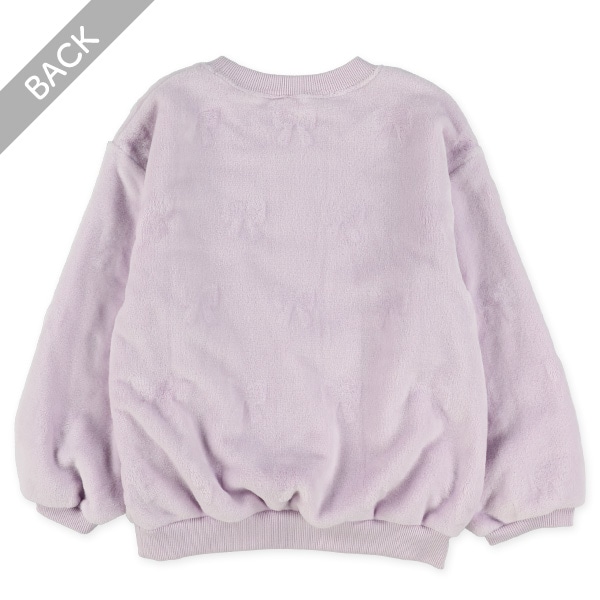 カービングフリース胸刺繍トレーナー