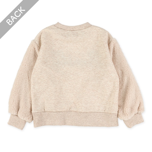 裏起毛袖ボアトレーナー