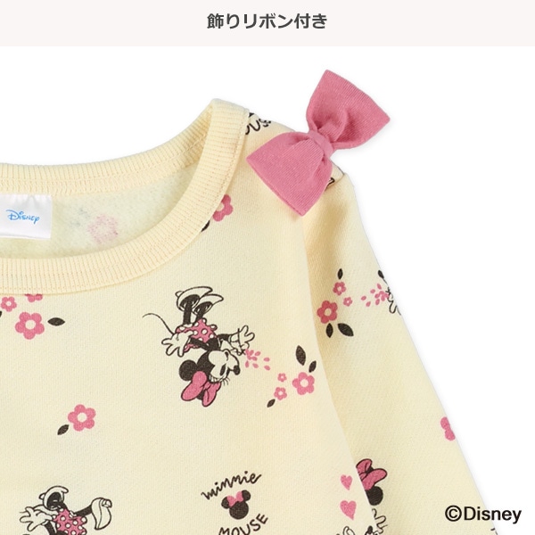 裏起毛総柄リボントレーナー（ミニーマウス）