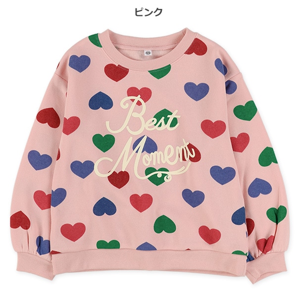 裏起毛カラフルハートトレーナー | 西松屋オンラインストア
