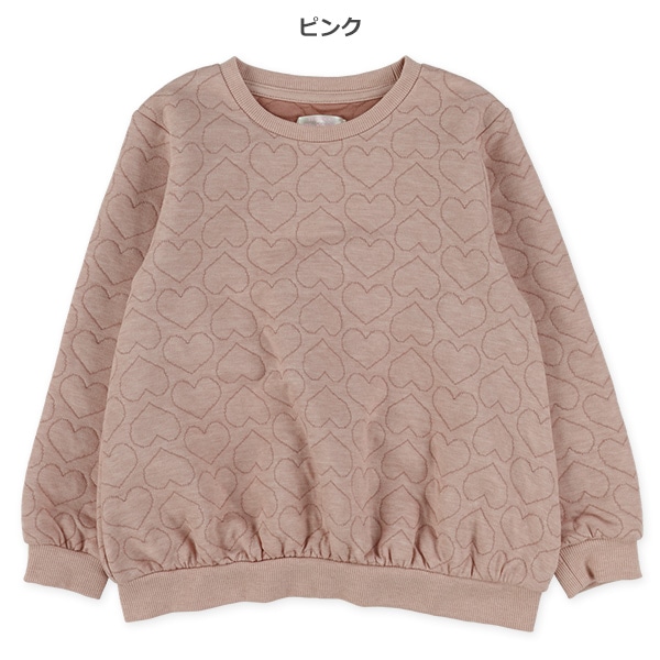 ニットキルトハート柄トレーナー