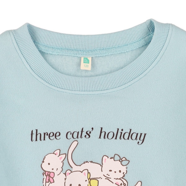 裏起毛ねこ前後プリントトレーナー