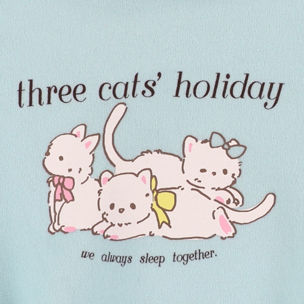 裏起毛ねこ前後プリントトレーナー