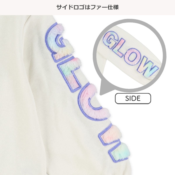 裏起毛袖ファーロゴトレーナー