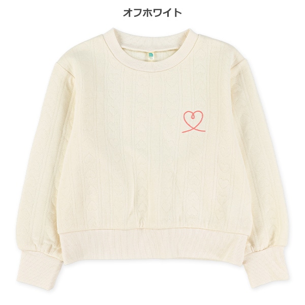 ニットキルトハート柄トレーナー