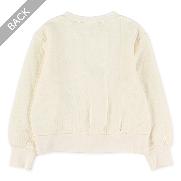 ニットキルトハート柄トレーナー