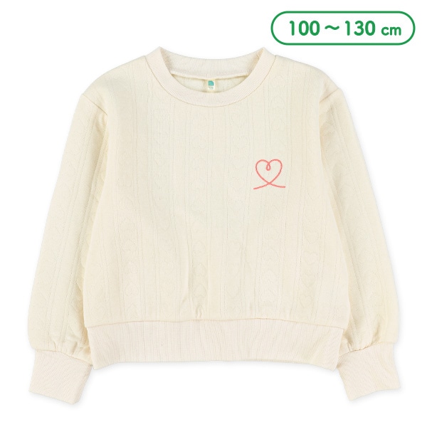 ニットキルトハート柄トレーナー