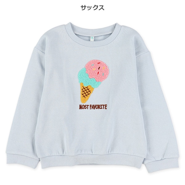 裏起毛アイスクリームサガラ刺繍長袖トレーナー | 西松屋オンラインストア