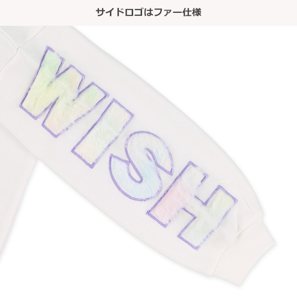 裏起毛袖ファーロゴトレーナー