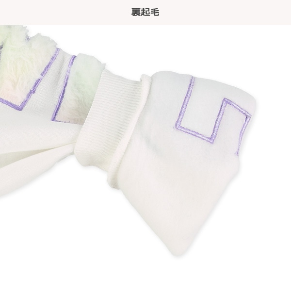 裏起毛袖ファーロゴトレーナー