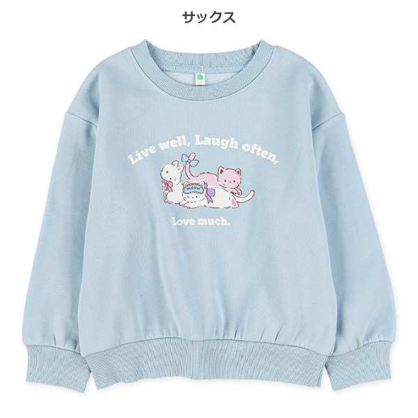 裏起毛ねこ前後プリントトレーナー