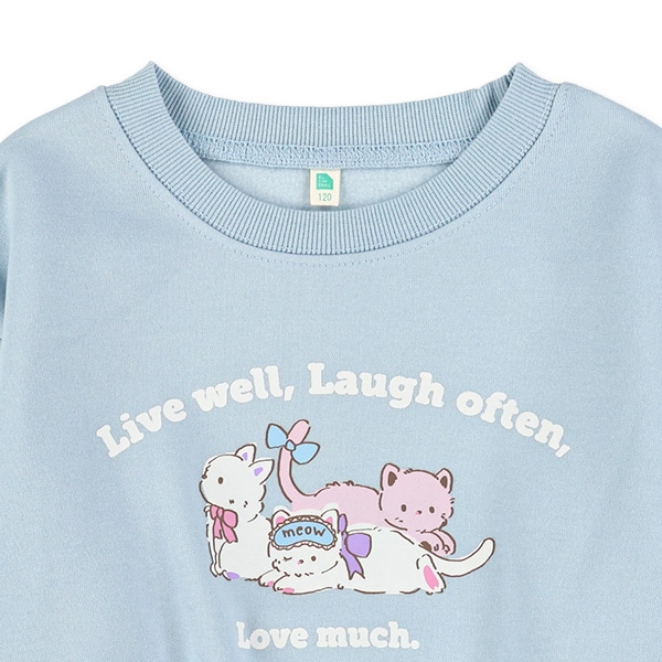 裏起毛ねこ前後プリントトレーナー