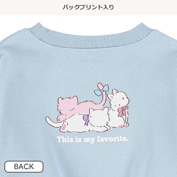 裏起毛ねこ前後プリントトレーナー