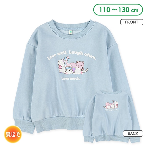裏起毛ねこ前後プリントトレーナー