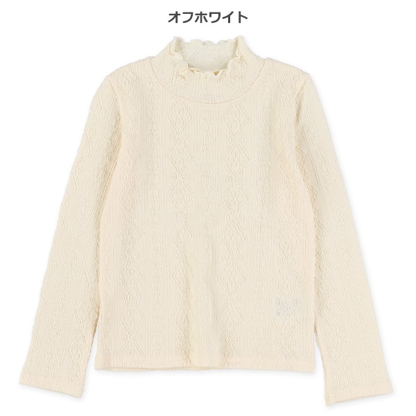 ジャガードハイネック長袖Tシャツ