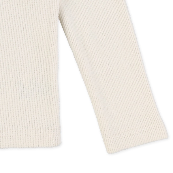 ワッフル起毛ハイネック長袖Tシャツ