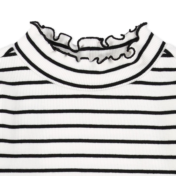 ボーダーテレコハイネック長袖Tシャツ