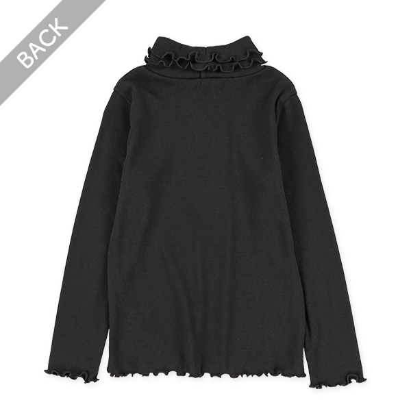 襟裾リブメロータートル長袖Tシャツ