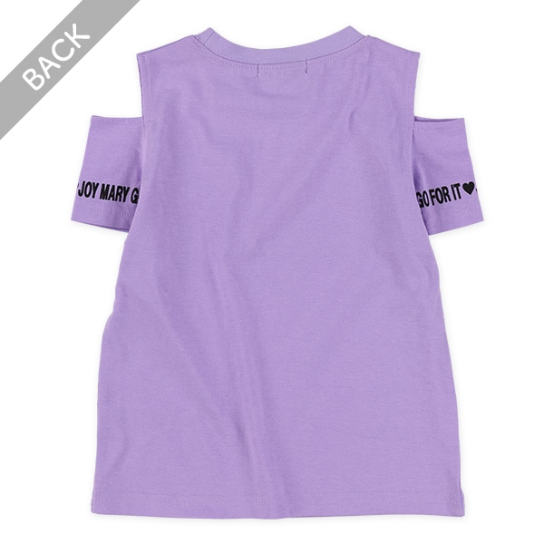 肩開きハートロゴTシャツ