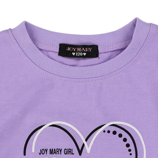 肩開きハートロゴTシャツ