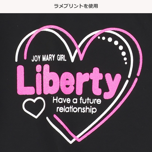 肩開きハートロゴTシャツ