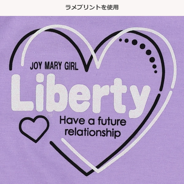 肩開きハートロゴTシャツ
