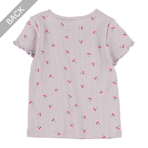 パターンメッシュさくらんぼフレンチTシャツ