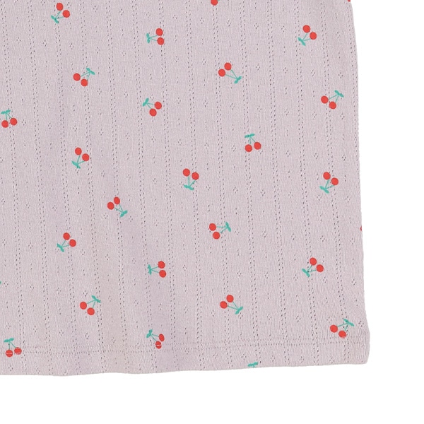 パターンメッシュさくらんぼフレンチTシャツ