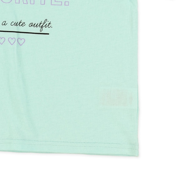肩開き肩ロゴテープ付き半袖Tシャツ
