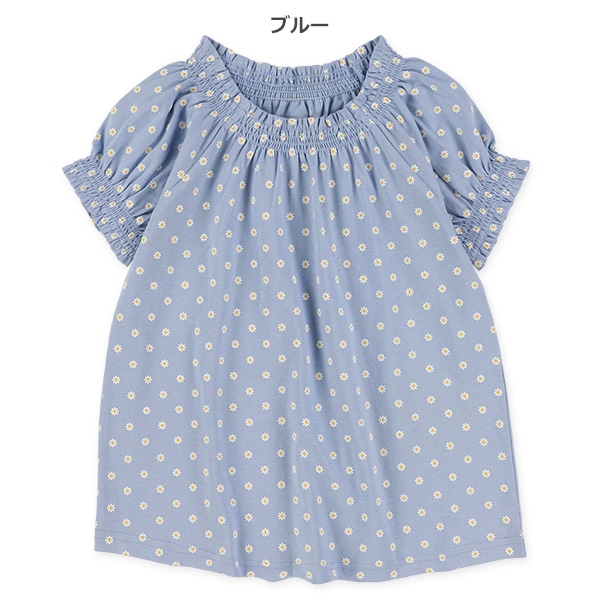 小花総柄スモック半袖Tシャツ