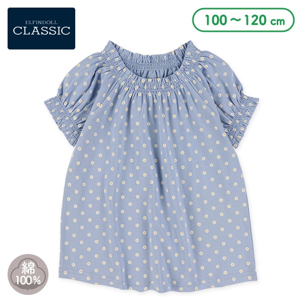 小花総柄スモック半袖Tシャツ