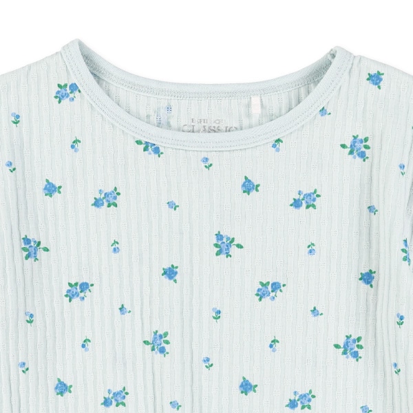 小花柄リブフレンチTシャツ