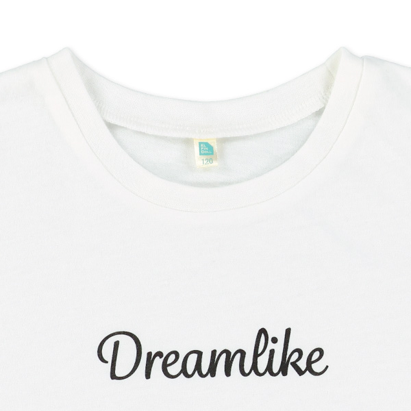 袖フリルロゴフレンチTシャツ