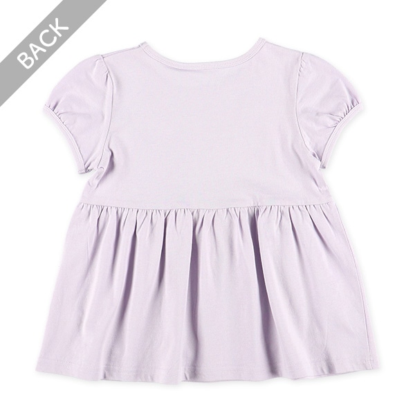 花発泡プリント切り替えフレンチTシャツ