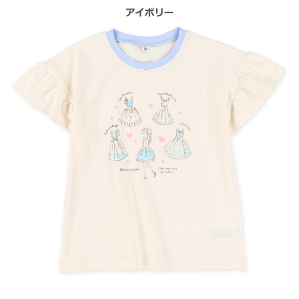 メルヘン花フリルフレンチTシャツ