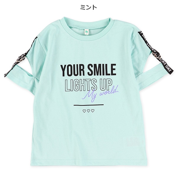 肩テープスリット半袖Tシャツ