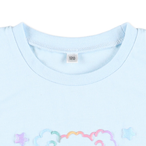 くまレインボー発泡ラメ肩あき半袖Tシャツ