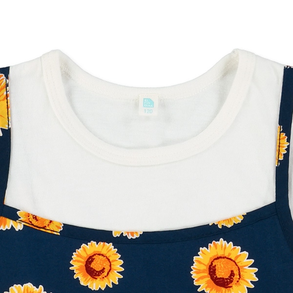ひまわりレイヤード風半袖Tシャツ