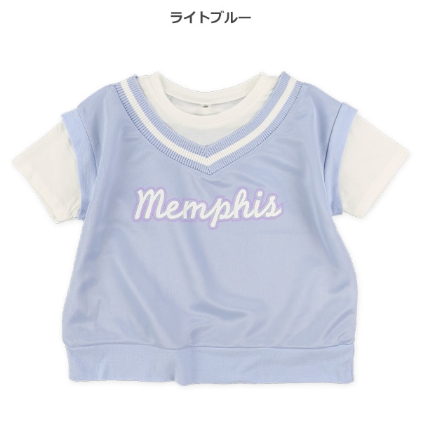 ベストレイヤード風半袖Tシャツ